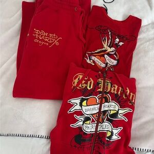 Ed Hardy Red Graphic Tracksuit